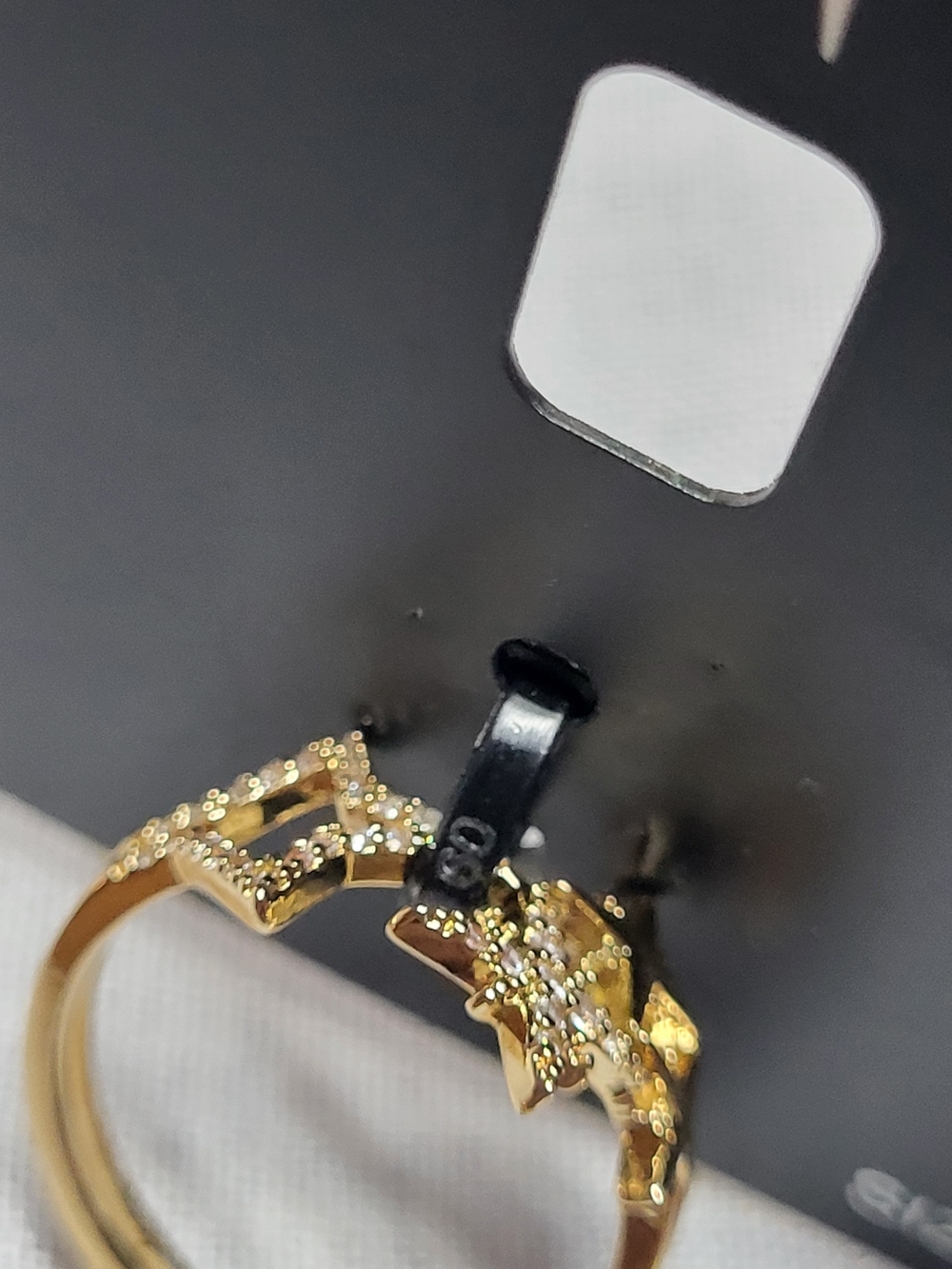 International Concepts Gold Tone Pave Star Ring Size 9 Unisex New Orig. $30